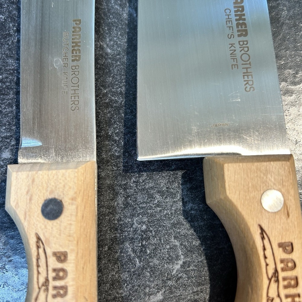 NEW Parker Brothers Japan Stainless Steel Butcher, Chef & Utility Knives W Steel - Picture 5 of 14